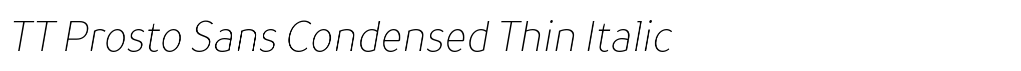 TT Prosto Sans Condensed Thin Italic image